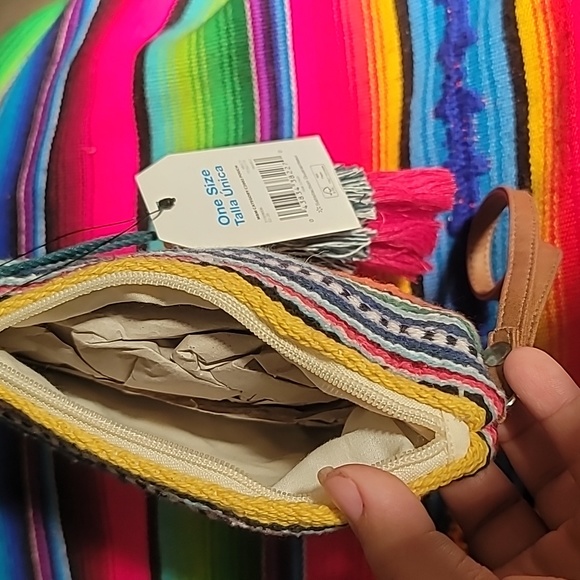 Time and True Woven Multi Color Wristlet with Pom Pom charm - Picture 4 of 4